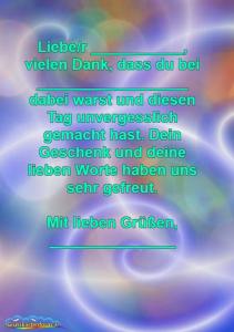 Dankeskarte nach einer Feier