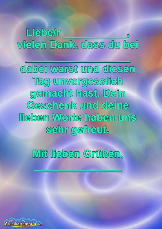 Persönliche Dankeskarte