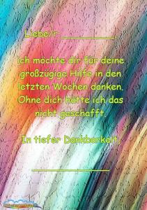 Dankeskarte für besondere Unterstützung